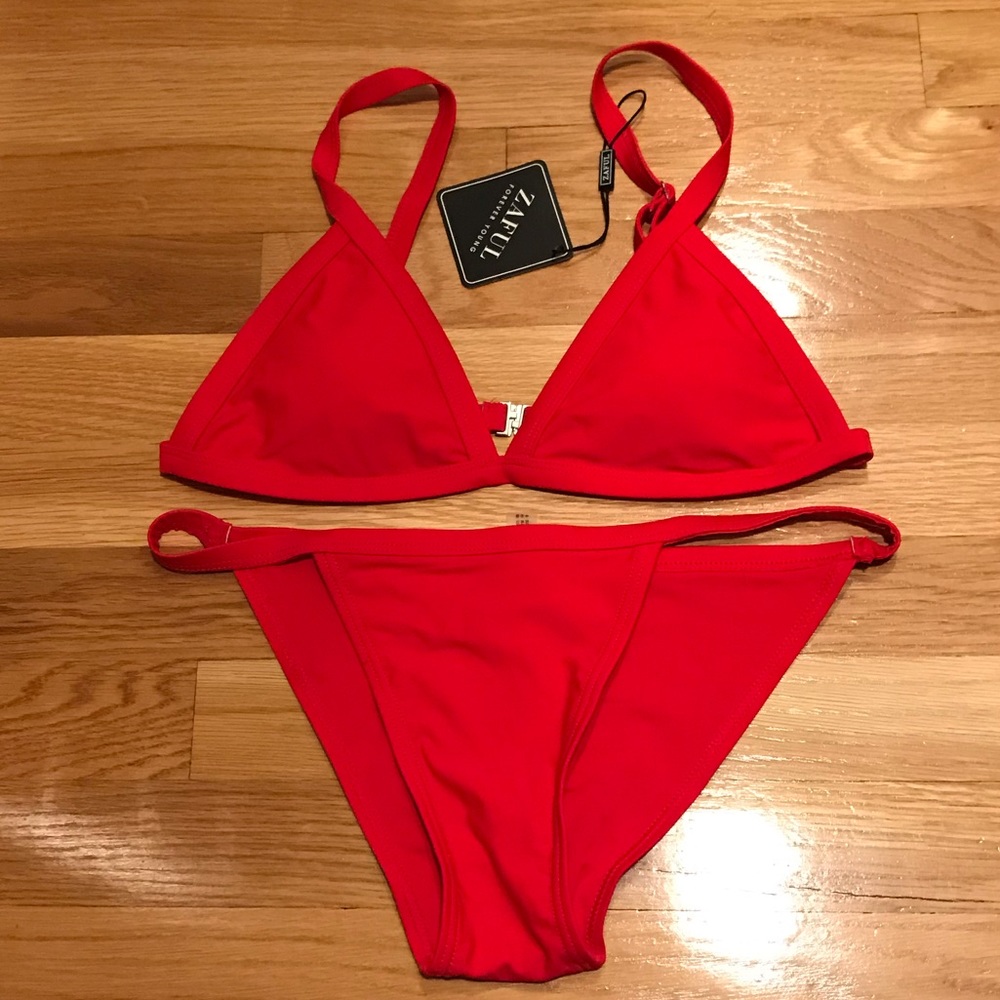NWT red zaful triangle bikini